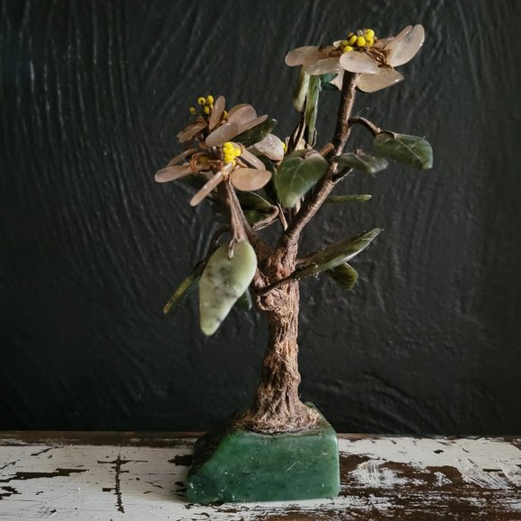 Vintage Chinese Hardstone Cherry Blossom Tree - Picture 3 of 9